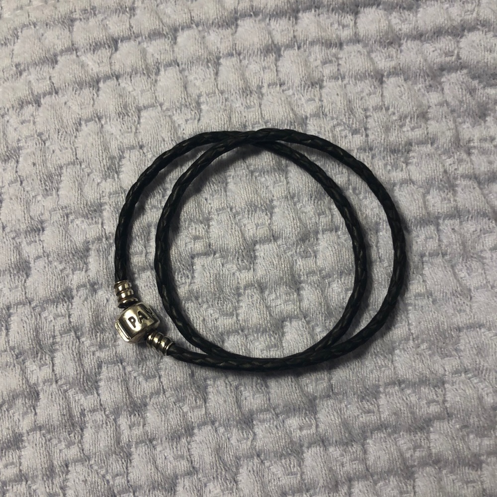 Pandora - Black Double-braided Charm Bracelet